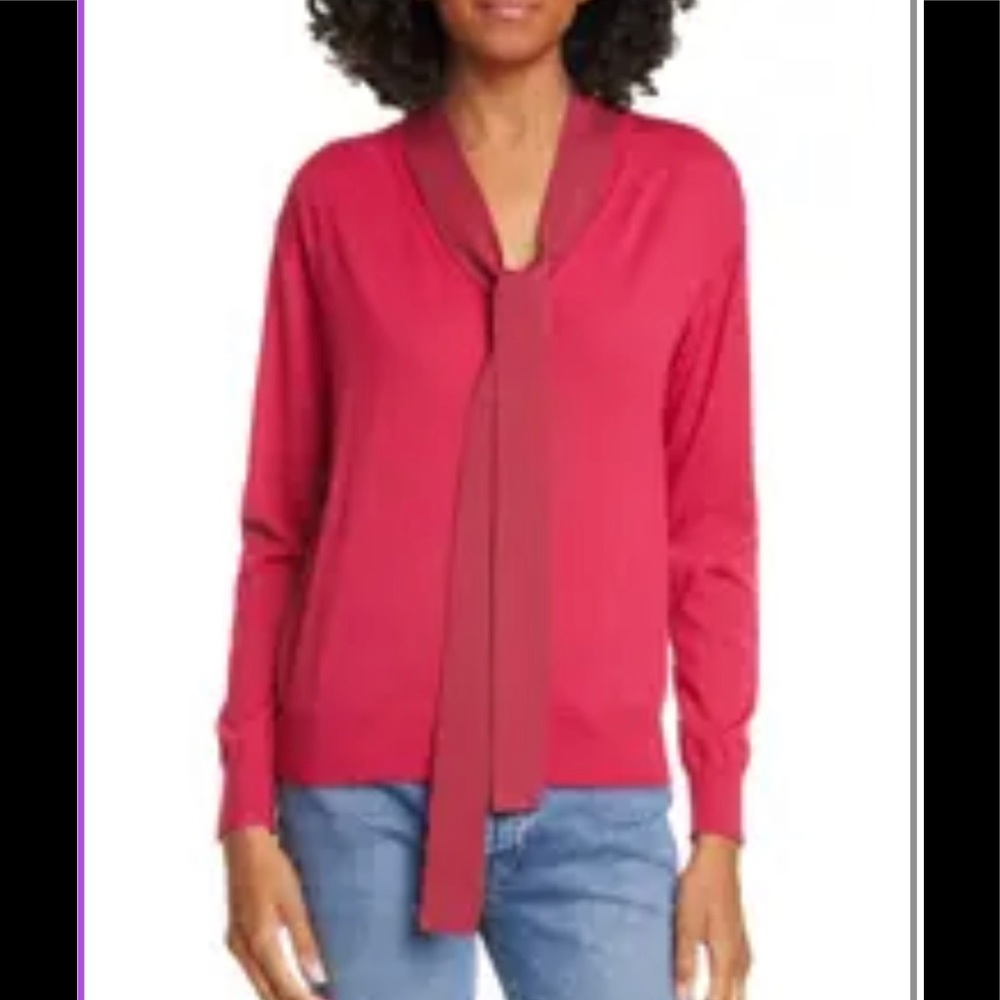Tanya Taylor Jacque Colorblock Tie Neck